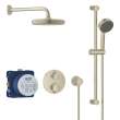 34745EN0 Grohtherm Thermostatic Shower System with Shower Head, Hand Shower, Slide Bar, Hose, and Valve Trim in Brushed Nickel Infinity Finish