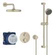 34745EN0 Grohtherm Thermostatic Shower System with Shower Head, Hand Shower, Slide Bar, Hose, and Valve Trim in Brushed Nickel Infinity Finish