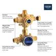 GROHSAFE 3.0 PRESSURE BALANCE VALVE WITH INTEGRATED DIVERTER, 35117000
