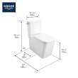 Two-piece Right Height Elongated Toilet with seat, Left-Hand Trip Lever, 39662000