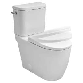 Two-piece Right height Elongated Toilet with seat, Left-Hand Trip Lever, 39675000
