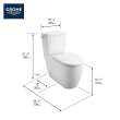 Two-piece Right height Elongated Toilet with seat, Left-Hand Trip Lever, 39675000