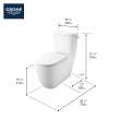 Two-piece Right height Elongated Toilet with seat, Right-Hand Trip Lever, 39676000