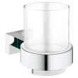 40755001 Essentials Cube Crystal Glass with Holder in StarLight Chrome