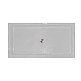 60-in x 32-in Rectangular Alcove Acrylic Shower Base with Center Drain and Low EasyStep Threshold, in White