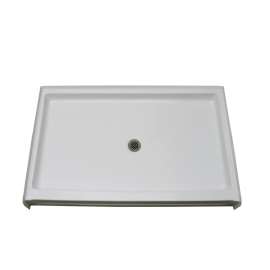 60-in x 36-in Rectangular Alcove AcrylX Shower Base with Center Drain and Low EasyStep Threshold, in White