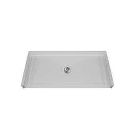 62in x 32in Rectangular Alcove AcrylX ADA Shower Base with Center Drain and Barrier Free Threshold, in White