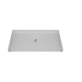 62in x 38in Rectangular Alcove AcrylX ADA Shower Base with Center Drain and Barrier Free Threshold, in White