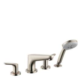 04766820 Focus 4-Hole Roman Tub Set Trim with 1.8 GPM Handshower, In Brushed Nickel