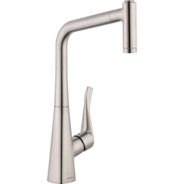Hansgrohe Metris Higharc Kitchen Faucet, 2-Spray Pull-Out, 1.75 Gpm In Stainless Steel Optic, 14820801
