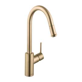 Hansgrohe Talis S² Higharc Kitchen Faucet, 1-Spray Pull-Down, 1.75 Gpm In Brushed Gold Optic, 14872251