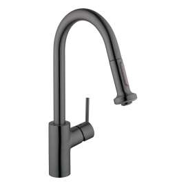 Hansgrohe Talis S² Higharc Kitchen Faucet, 2-Spray Pull-Down, 1.75 Gpm In Brushed Black Chrome, 14877341