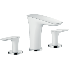 Hansgrohe Puravida Widespread Faucet 110, 1.2 Gpm In White/Chrome, 15073401