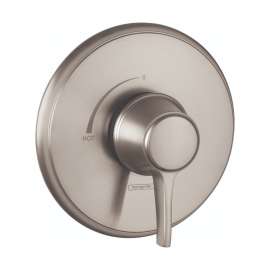 Hansgrohe Ecostat Classic Pressure Balance Trim, Round In Brushed Nickel, 15404821