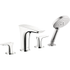 Hansgrohe Puravida 4-Hole Roman Tub Set Trim With 1.75 Gpm Handshower In Chrome, 15456001