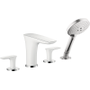 Hansgrohe Puravida 4-Hole Roman Tub Set Trim With 1.75 Gpm Handshower In White/Chrome, 15456401