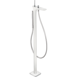Hansgrohe Puravida Freestanding Tub Filler Trim With 1.75 Gpm Handshower In White/Chrome, 15477401