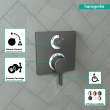 Hansgrohe Ecostat Thermostatic Trim With Volume Control In Brushed Black Chrome, 15712341