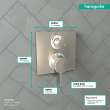Hansgrohe Ecostat Square Thermostatic Trim With Volume Control In Brushed Nickel, 15712821