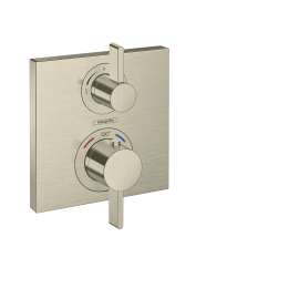 Hansgrohe Ecostat Square Thermostatic Trim With Volume Control In Brushed Nickel, 15712821