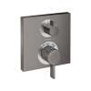 Hansgrohe Ecostat Square Thermostatic Trim With Volume Control And Diverter In Brushed Black Chrome, 15714341
