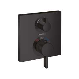 Hansgrohe Ecostat Square Thermostatic Trim With Volume Control And Diverter In Matte Black, 15714671