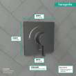 Hansgrohe Ecostat Square Pressure Balance Trim In Brushed Black Chrome, 15724341