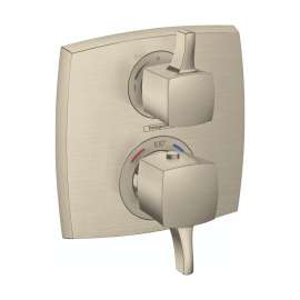 Hansgrohe Ecostat Classic Thermostatic Trim With Volume Control And Diverter, Square In Brushed Nickel, 15728821