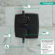 Hansgrohe Ecostat Classic Thermostatic Trim With Volume Control And Diverter, Square In Rubbed Bronze, 15728921
