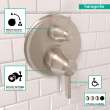 Hansgrohe Ecostat Classic Thermostatic Trim With Volume Control, Round In Brushed Nickel, 15752821