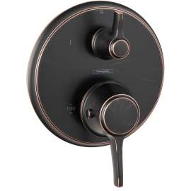 Hansgrohe Ecostat Classic Thermostatic Trim With Volume Control, Round In Rubbed Bronze, 15752921