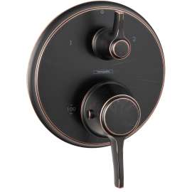Hansgrohe Ecostat Classic Thermostatic Trim With Volume Control And Diverter, Round In Rubbed Bronze, 15753921