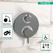 Hansgrohe Ecostat S Thermostatic Trim With Volume Control In Brushed Black Chrome, 15757341