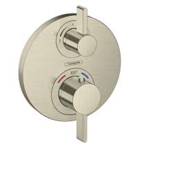 Hansgrohe Ecostat S Thermostatic Trim With Volume Control In Brushed Nickel, 15757821