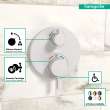 Hansgrohe Ecostat S Thermostatic Trim With Volume Control And Diverter In Matte White, 15758701