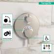 Hansgrohe Ecostat S Thermostatic Trim With Volume Control And Diverter In Brushed Nickel, 15758821