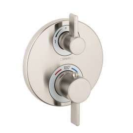 Hansgrohe Ecostat S Thermostatic Trim With Volume Control And Diverter In Brushed Nickel, 15758821