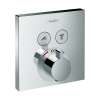 Hansgrohe Showerselect Thermostatic Trim For 2 Functions, Square In Chrome, 15763001