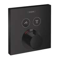 Hansgrohe Showerselect Thermostatic Trim For 2 Functions, Square In Matte Black, 15763671