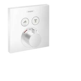 Hansgrohe Showerselect Thermostatic Trim For 2 Functions, Square In Matte White, 15763701