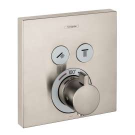 Hansgrohe Showerselect Thermostatic Trim For 2 Functions, Square In Brushed Nickel, 15763821