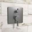 Hansgrohe Ecostat Pressure Balance Trim Square With Diverter In Brushed Black Chrome, 15862341