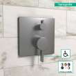 Hansgrohe Ecostat Pressure Balance Trim Square With Diverter In Brushed Black Chrome, 15862341