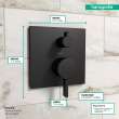 Hansgrohe Ecostat Pressure Balance Trim Square With Diverter In Matte Black, 15862671