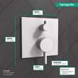 Hansgrohe Ecostat Pressure Balance Trim Square With Diverter In Matte White, 15862701