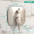 Hansgrohe Ecostat Pressure Balance Trim Square With Diverter In Brushed Nickel, 15864821