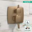 Hansgrohe Ecostat Classic Pressure Balance Trim Classic Square With Diverter In Brushed Bronze, 15865141