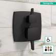 Hansgrohe Ecostat Classic Pressure Balance Trim Classic Square With Diverter In Matte Black, 15865671