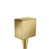 Hansgrohe Fixfit Wall Outlet Square With Check Valves In Brushed Gold Optic, 26455251