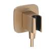 Hansgrohe Fixfit Q Wall Outlet With Handshower Holder In Brushed Bronze, 26887141